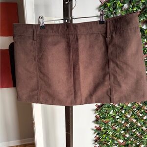 59. H&M Faux Suede Brown Mini Skirt size 18